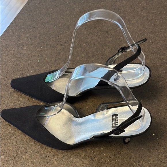Stuart Weitzman Slingback Rhinestone Kitten Heels 7.5 - Picture 3 of 14